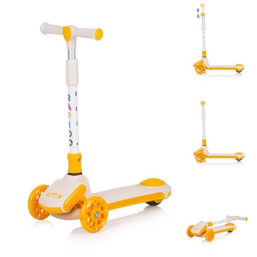 Chipolino Kinderroller Rapido Anti-Rutsch-Griffe, Hinterradbremse, klappbar, LED, Farbe:gelb Chipolino Kinderroller Rapido Anti-Rutsch-Griffe, Hinterradbremse, klappbar, LED, Farbe:gelb von Chipolino