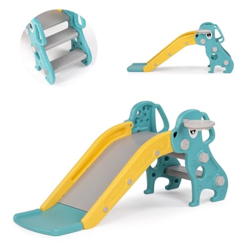 Chipolino Kinderrutsche Welpe 116 cm Rutschlänge Basketballkorb Ball ab 1 Jahr, Farbe:grün Chipolino Kinderrutsche Welpe 116 cm Rutschlänge Basketballkorb Ball ab 1 Jahr, Farbe:grün von Chipolino