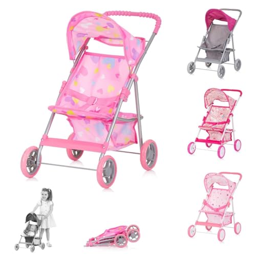 Chipolino Puppenwagen Alice Aufbewahrungskorb klappbar, Sonnendach verstellbar, Farbe:rosa Chipolino Puppenwagen Alice Aufbewahrungskorb klappbar, Sonnendach verstellbar, Farbe:rosa von Chipolino