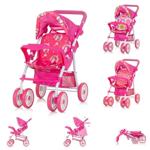 Chipolino Puppenwagen Dolly Korb faltbar Frontbügel Fußstütze Griff verstellbar, Farben:pink Chipolino Puppenwagen Dolly Korb faltbar Frontbügel Fußstütze Griff verstellbar, Farben:pink von Chipolino