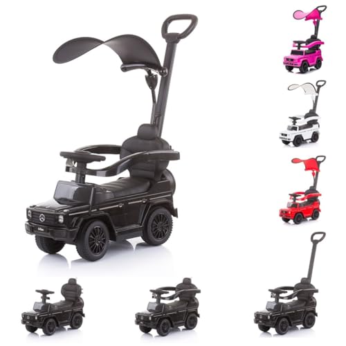 Chipolino Rutscher Mercedes Benz G350d 2 in 1 Schubstange Dach Musik, Trittstufe, Farben:schwarz von Chipolino