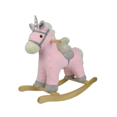Chipolino Schaukeltier Einhorn Sound, weiches Plüsch, ab 18 Monaten, Haltegriffe, Farbe:rosa von Chipolino