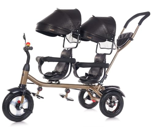 Chipolino Zwillingsdreirad 2Play Zwei Kinder bis 50 kg Gummireifen Lenkstange, Farbe:schwarz Gold Chipolino Zwillingsdreirad 2Play Zwei Kinder bis 50 kg Gummireifen Lenkstange, Farbe:schwarz Gold von Chipolino