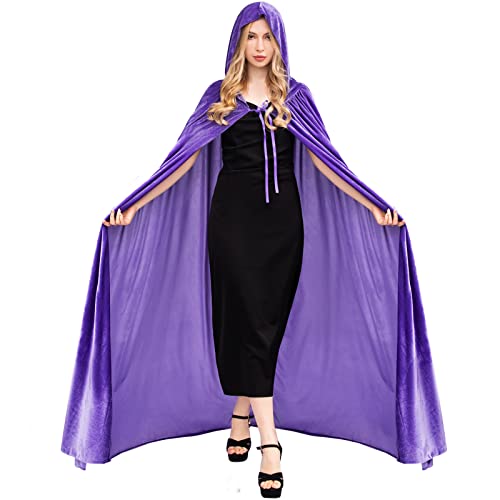 Chitomars Umhang mit Kapuze, groß Size Halloween Umhang Kostüm Damen Samt Cosplay Hexen Vampir Kostüm Erwachsene Umhang Halloween Karneval Mittelalter Robe Violett Chitomars Umhang mit Kapuze, groß Size Halloween Umhang Kostüm Damen Samt Cosplay Hexen Vampir Kostüm Erwachsene Umhang Halloween Karneval Mittelalter Robe Violett von Chitomars