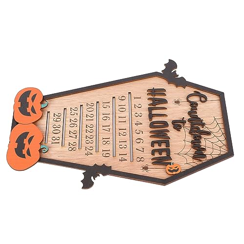 Chiyyak Countdown-Halloween-Kalender, DIY, Innovativer Beweglicher Holzblock, Halloween-Advents-Countdown-Kalender für Party-Heimdekoration von Chiyyak