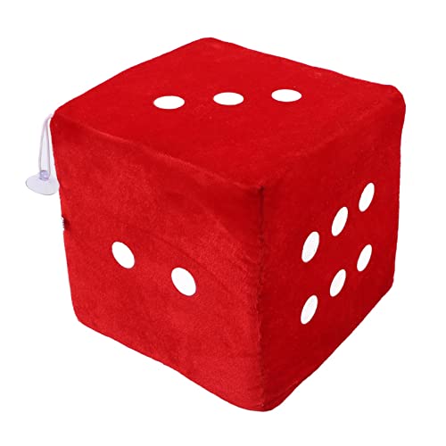 Chiyyak Plüsch-Würfel Gefülltes Würfel-Spielzeug 20cm Großes, Weiches Würfel Kissen für -Heim Dekor mit Schwamm Füllung für Sofa-Auto-Dekoration (Rot) von Chiyyak