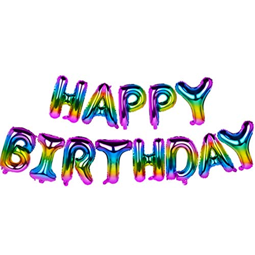 Chnegral Ballon-Set "Happy Birthday" aus Aluminiumfolie, 40,6 cm, Geburtstagsparty-Dekoration, Luftballons, Farbverlauf, dunkel von Chnegral