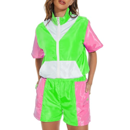 Chnnamzu 80er Jahre Outfit Damen Herren Mottoparty Anzug Trainingsanzug Party Erwachsene Karneval Kostüm Jacke und Kurze Hose Lustig 90er Kleidung für Männer Frauen Chnnamzu 80er Jahre Outfit Damen Herren Mottoparty Anzug Trainingsanzug Party Erwachsene Karneval Kostüm Jacke und Kurze Hose Lustig 90er Kleidung für Männer Frauen von Chnnamzu
