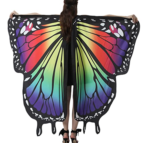 Chnnamzu Schmetterling Kostüm Damen Flügel Schmetterlingsflügel Erwachsene Faschingskostüme Damen Umhang Verkleidung Schmetterlings Kostüm Zubehör Schmetterling von Chnnamzu