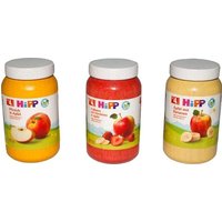 Das 3-er Set von Hipp aus Holz mit den Geschmacksrichtungen Pfirsich in Apfel, Äpfel mit Bananen und Erdbeere mit Himbeere in Apfel ist genau das richtige für Puppenbaby s. von Chr. Tanner GmbH