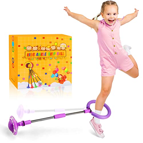 Chridark Ankle Skip Ball für Kinder - Faltbarer Flash Wheel Skip Ball, Outdoor-Spielzeug für Kinder & Erwachsene, Geschenk für Jungen & Mädchen im Alter von 5 6 7 8 9 10 Jahren von Chridark