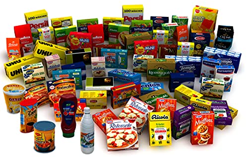 Tanner - Der kleine Kaufmann DEKO Kaufladen Set 65-teilig (Kaufladenzubehör, mit vielen Kaufladenartikeln, ideal für Rollenspiele) 0524.0 von Christian Tanner