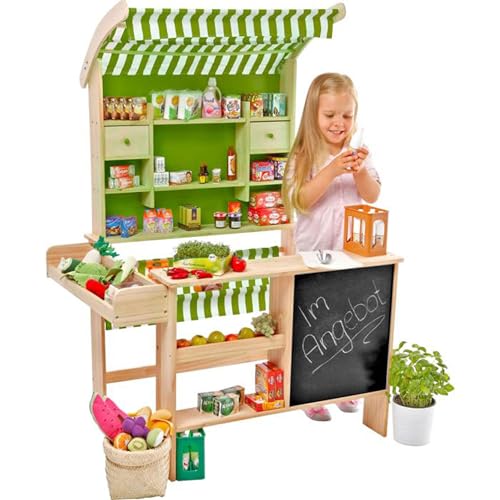 tanner DER KLEINE KAUFMANN TANNER Deco - Großer Biomarkt, mit Miniatur Lebensmitteln, Zubehör für Kaufmannsladen, lebensmittelechtes Design, 0346.8, grün tanner DER KLEINE KAUFMANN TANNER Deco - Großer Biomarkt, mit Miniatur Lebensmitteln, Zubehör für Kaufmannsladen, lebensmittelechtes Design, 0346.8, grün von Tanner