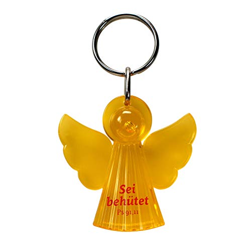 Christliche Geschenkideen Acryl Schlüsselanhänger Sei behütet Engel Psalm 91,11 (orange) von Christliche Geschenkideen