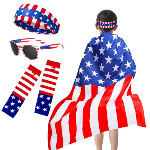 Umhang mit patriotischer amerikanischer Flagge, tragbare Flagge, Sonnenbrille, Stirnband, Perlenärmel, klassische Flagge für den 4. Juli, Unabhängigkeitstag, mehrfarbig, Mehrfarbig/Meereswellen (Ocean Umhang mit patriotischer amerikanischer Flagge, tragbare Flagge, Sonnenbrille, Stirnband, Perlenärmel, klassische Flagge für den 4. Juli, Unabhängigkeitstag, mehrfarbig, Mehrfarbig/Meereswellen (Ocean von ChristmaxStore