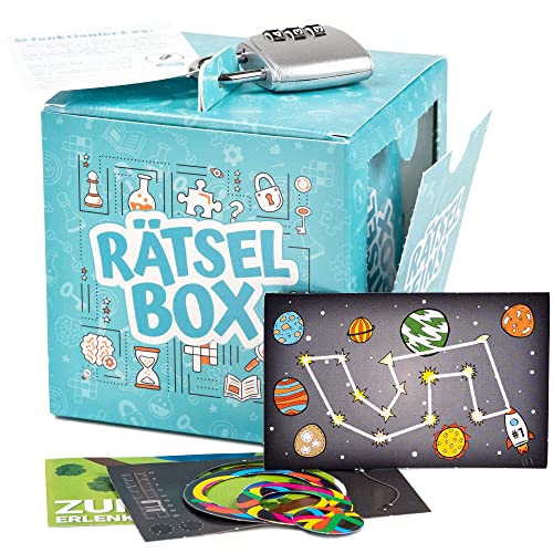Rätselbox - Geschenkbox: 3 Rätsel lösen zum Öffnen - Ähnlichkeit mit Exit Game - Geschenkverpackung für Geldgeschenk oder kleine Geschenke von Chroma Products