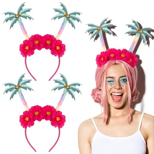 Chuangdi 2 Stück Karneval Haarreifen Kopfschmuck Niedliche Stirnbänder Haarschmuck für Erwachsene Weihnachten Party Kostüm Accessoires(Grün Rosa,Kokosnussbaum) Chuangdi 2 Stück Karneval Haarreifen Kopfschmuck Niedliche Stirnbänder Haarschmuck für Erwachsene Weihnachten Party Kostüm Accessoires(Grün Rosa,Kokosnussbaum) von Chuangdi