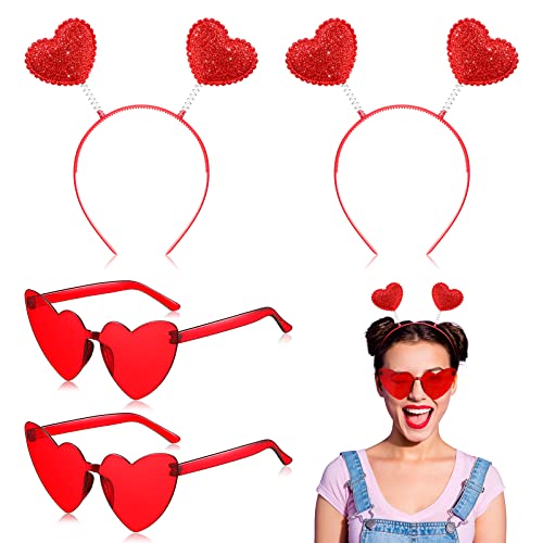 Chuangdi 2 Rote Herzbrillen und 2 Herzchen Haarreifen Valentinstag Accessoires Kostüm Zubehör Karneval Haarschmuck Fasching Haarreif Amor Kostüm Zubehör Chuangdi 2 Rote Herzbrillen und 2 Herzchen Haarreifen Valentinstag Accessoires Kostüm Zubehör Karneval Haarschmuck Fasching Haarreif Amor Kostüm Zubehör von Chuangdi