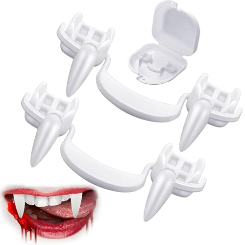 Chuankefanxing Vampir Zähne, Halloween Vampir Zähne, 2 Stück einziehbare Vampir Zähne, einziehbare realistische Vampir Zombie Zähne, Nicht kratzen das Zahnfleisch Teleskop Zähne für Halloween Party Chuankefanxing Vampir Zähne, Halloween Vampir Zähne, 2 Stück einziehbare Vampir Zähne, einziehbare realistische Vampir Zombie Zähne, Nicht kratzen das Zahnfleisch Teleskop Zähne für Halloween Party von Chuankefanxing