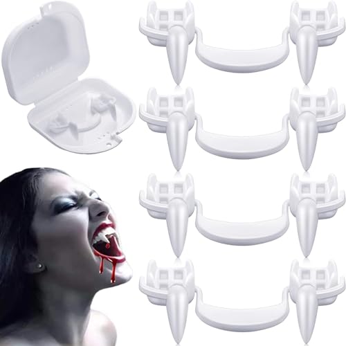 Vampir Zähne, Halloween Vampir Zähne, 4 Stück einziehbare Vampir Zähne, einziehbare realistische Vampir Zombie Zähne, Nicht kratzen das Zahnfleisch Teleskop Zähne für Halloween Party Vampir Zähne, Halloween Vampir Zähne, 4 Stück einziehbare Vampir Zähne, einziehbare realistische Vampir Zombie Zähne, Nicht kratzen das Zahnfleisch Teleskop Zähne für Halloween Party von Chuankefanxing