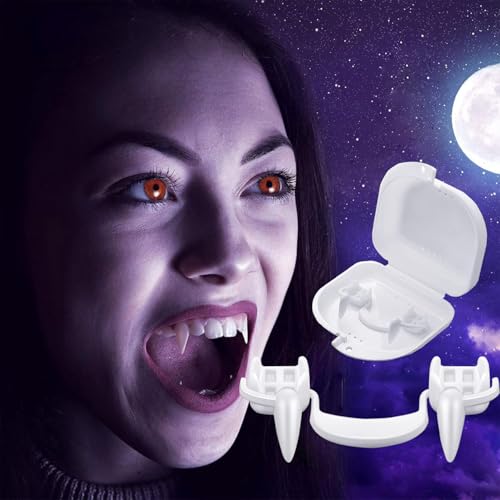 Vampirzähne 1 Stück Vampirzähne Vampirzähne Einziehbare Halloween Zähne Wiederverwendbare Vampirzähne Zähne für Halloween Party Cosplay von Chuankefanxing