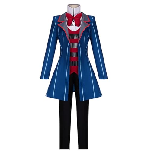 Chukamalilayi Charlie/Lucifer/Vox/Vaggie/Valentino cosplay Kostüm Anime Hazbin Hotel Charaktere Outfit Fliege Schleife Anzug Trenchcoat (typ3, XL) von Chukamalilayi