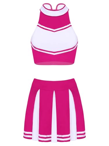 Chukamalilayi Cheerleading-Kostüm für Damen, Musikuniform, Erwachsenenkostüm, Cheerleader-Kostüm, Outfits (Hot Pink, XL) von Chukamalilayi