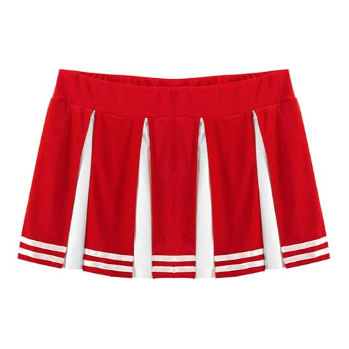Chukamalilayi Cheerleading-Kostüm für Damen, Musikuniform, Erwachsenenkostüm, Cheerleader-Kostüm, Outfits (roter Rock, Größe XL) von Chukamalilayi