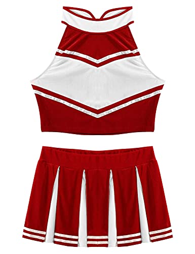Chukamalilayi Cheerleading-Kostüm für Damen, Musikuniform, für Erwachsene, Cheerleader-Kostüm, Outfits (Rot, M) von Chukamalilayi