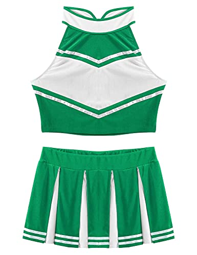 Chukamalilayi Cheerleading-Kostüm für Damen, musikalische Uniform, Erwachsenenkostüm, Cheerleader-Kostüm, Outfits (Grün, XL) von Chukamalilayi