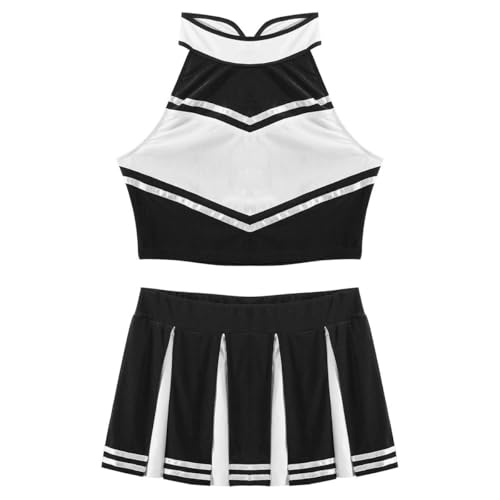 Chukamalilayi Cheerleading-Kostüm für Damen, musikalische Uniform, Erwachsenenkostüm, Cheerleader-Kostüm, Outfits (Schwarz, XL) von Chukamalilayi
