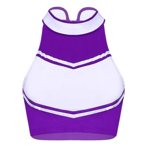 Chukamalilayi Cheerleading-Kostüm für Damen, musikalische Uniform, Erwachsenenkostüm, Cheerleader-Kostüm, Outfits (violettes Oberteil, M) von Chukamalilayi