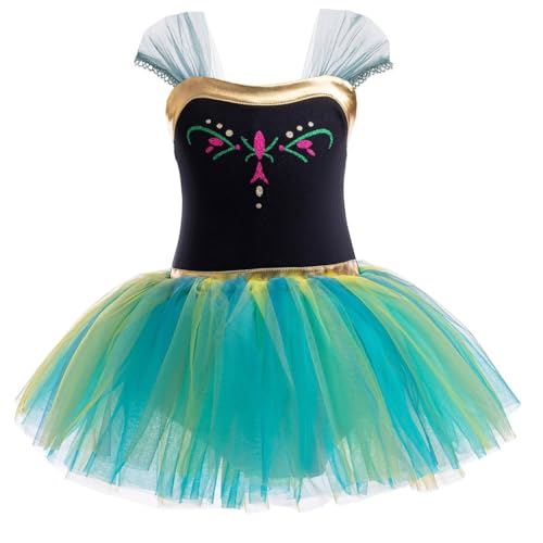Chukamalilayi Kleinkind Mädchen Prinzessin Ballerina Tutu Kleid Rapunzel Sofia Schneewittchen Frozen ELSA Verkleidung Karneval Halloween (Anna 005, 110) von Chukamalilayi
