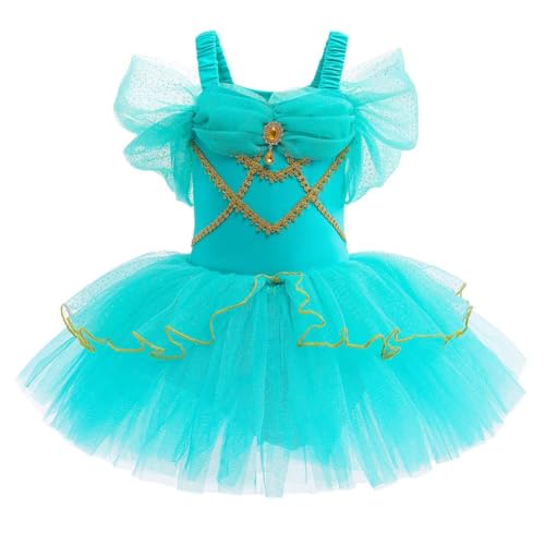 Chukamalilayi Kleinkind Mädchen Prinzessin Ballerina Tutu Kleid Rapunzel Sofia Schneewittchen Frozen ELSA Verkleidung Karneval Halloween (Jasmin 002, 100) von Chukamalilayi