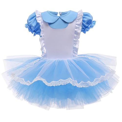Chukamalilayi Kleinkind Mädchen Prinzessin Ballerina Tutu Kleid Rapunzel Sofia Schneewittchen Frozen ELSA Verkleidung Karneval Halloween Kostüm (Alice, 140) von Chukamalilayi