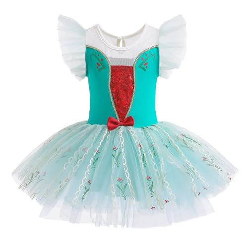 Chukamalilayi Kleinkind Mädchen Prinzessin Ballerina Tutu Kleid Rapunzel Sofia Schneewittchen Frozen ELSA Verkleidung Karneval Halloween Kostüm (Anna 003, 100) von Chukamalilayi