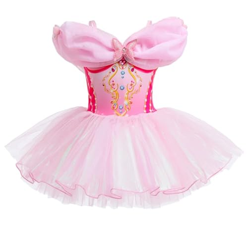 Chukamalilayi Kleinkind Mädchen Prinzessin Ballerina Tutu Kleid Rapunzel Sofia Schneewittchen Frozen Elsa Verkleidung Karneval Halloween (Rosa, 100) von Chukamalilayi