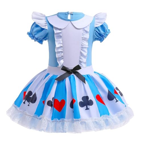 Chukamalilayi Kleinkind Mädchen Prinzessin Ballerina Tutu Kleid Rapunzel Sofia Schneewittchen Frozen Elsa Verkleidung Karneval Halloween Kostüm (Alice 002, 110) von Chukamalilayi