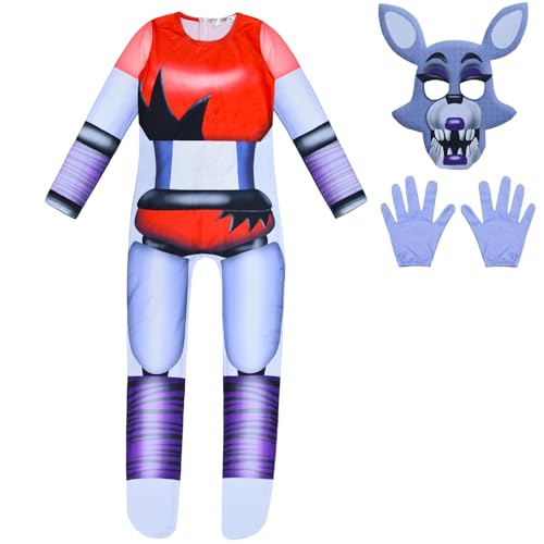 FNAF Kostüm Bonnie Foxy Fazbear Cosplay-Overall, Sicherheitsverletzung, FNAF-Spielcharakter, Halloween-Body für Party, Kostüm, Fuchs, 150 Stück FNAF Kostüm Bonnie Foxy Fazbear Cosplay-Overall, Sicherheitsverletzung, FNAF-Spielcharakter, Halloween-Body für Party, Kostüm, Fuchs, 150 Stück von Chukamalilayi