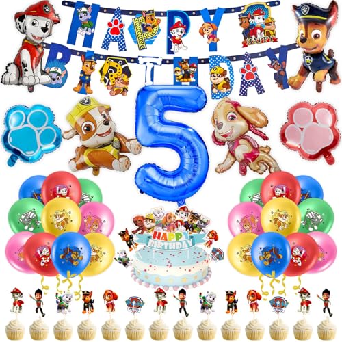 53 PCS Paw Luftballons Geburtstag 5 Jahre Jungen Mädchen Hund Patrol Geburtstagsdeko Ballon Deko 5. Geburtstag Folienballon Happy Birthday Banner Cake Topper Tortendeko für Kindergeburtstag Party Deko 53 PCS Paw Luftballons Geburtstag 5 Jahre Jungen Mädchen Hund Patrol Geburtstagsdeko Ballon Deko 5. Geburtstag Folienballon Happy Birthday Banner Cake Topper Tortendeko für Kindergeburtstag Party Deko von Chukua
