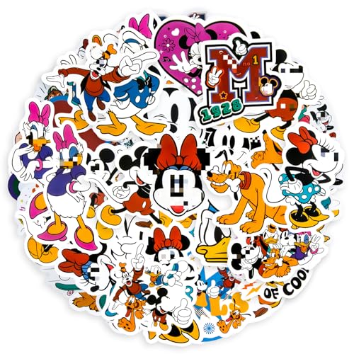 Chukua 100 Stück Wasserfeste Mikey Mouse Aufkleber, Kawaii Sticker Mädchen, Sticker Set Kinder, für Skateboards, Bottle, Tablets, Schultaschen, Türen von Chukua