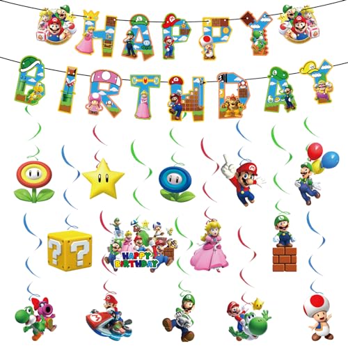Chukua Geburtstag Deko Ma-rio Bunting Girlande Hängende Deko Geburtstag Banner Swirl Decorations Super Bros Happy Birthday Banner Dekoration für Kinder thema Party Deko Chukua Geburtstag Deko Ma-rio Bunting Girlande Hängende Deko Geburtstag Banner Swirl Decorations Super Bros Happy Birthday Banner Dekoration für Kinder thema Party Deko von Chukua