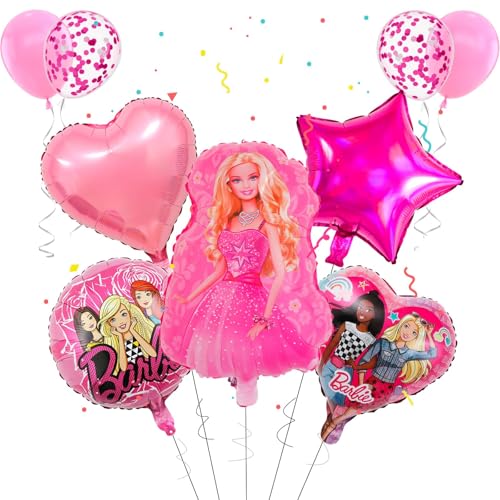 Luftballons Babi Geburtstag Deko Mädchen Rosa Bar-bi Balloon Geburtstagsdeko Prinzessin Folienballons Happy Birthday Bar-bi Kindergeburtstag Deko Girlande für Bar-bi Thema Party Supplies Deko von Chukua