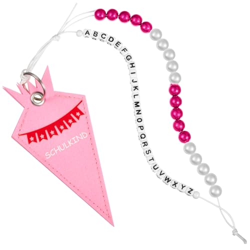Chunyin Einschulung Geschenk ABC Rechenkette 2025 Schultüte Füllung Schulkind Filz Zählkette bis 20 für Kinder 26 Alphabet Perlen Set Schulanfang Geschenk für Mädchen Jungen(Rosa) von Chunyin