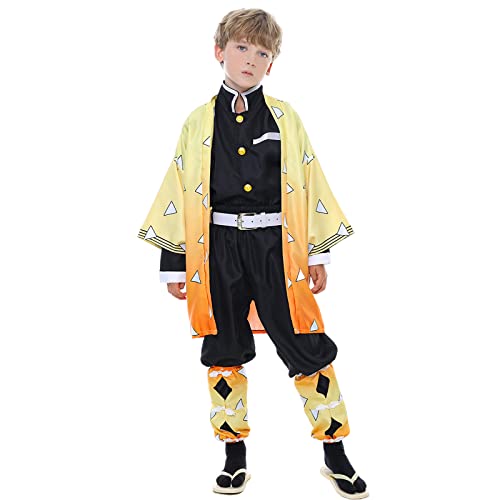 Churgold Anime Cosplay Costume Yellow Kimono Outfit Halloween Carnival Cosplay Outfit for Kids Adults von Churgold