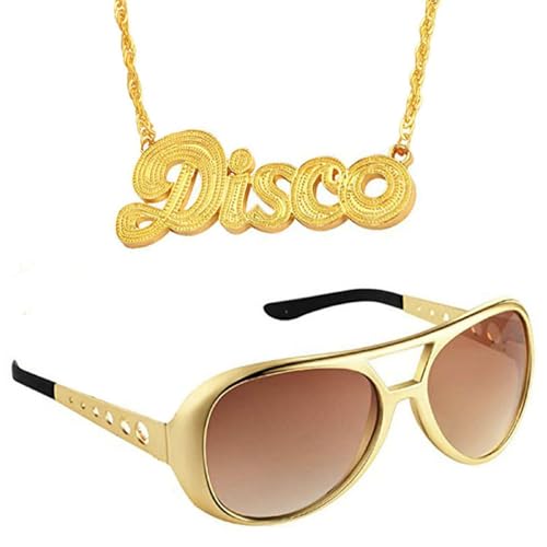 Chyuxinda 2er Gangster Sonnenbrille Disco Kette Hip Hop Rapper Kostüm Funky Afro Zubehör für 70er 80er 90er Faschingszubehör Hippie Kostüm Mottopartys Halloween Chyuxinda 2er Gangster Sonnenbrille Disco Kette Hip Hop Rapper Kostüm Funky Afro Zubehör für 70er 80er 90er Faschingszubehör Hippie Kostüm Mottopartys Halloween von Chyuxinda
