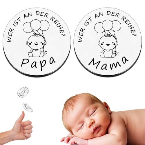 Chyuxinda Taufgeschenk Geschenke zur Geburt Schutzengel Entscheidungsmünze Junge und Mädchen Schwangerschaftsgeschenk für Werdende Väter und Mütter Baby Personalisierte Geschenke (Silber) von Chyuxinda