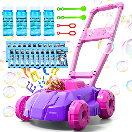 Bubble Rasenmäher für Kleinkinder, Kinder, automatische Seifenblasen-Gebläse-Maschine, rosa und lila, Outdoor-Gartenarbeit, Push-Spielzeug, Geburtstagsgeschenke, Sommerspielzeug für Mädchen und Jungen Bubble Rasenmäher für Kleinkinder, Kinder, automatische Seifenblasen-Gebläse-Maschine, rosa und lila, Outdoor-Gartenarbeit, Push-Spielzeug, Geburtstagsgeschenke, Sommerspielzeug für Mädchen und Jungen von Ci Vetch