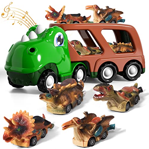 Ci Vetch Dinosaurier Trucks Spielzeug für Jungen Kleinkinder, 5 in 1 Dinosaurier Truck Fahrzeuge Kinder Geschenke Spielzeug für 3 4 5 6 Jahre alte Jungen Kleinkinder von Ci Vetch