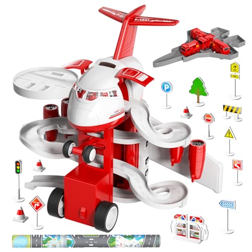 Ci Vetch Feuerwehrwagen Flugzeug Spielzeug für 2+ 3 Jahre alt, Feuerwehrauto Garage Parkplatz Playset Spielzeug Flugzeug, Kleinkind Junge Spielzeug Vorschule Geburtstag Geschenk für 3 4 5 6 Jahre alt Ci Vetch Feuerwehrwagen Flugzeug Spielzeug für 2+ 3 Jahre alt, Feuerwehrauto Garage Parkplatz Playset Spielzeug Flugzeug, Kleinkind Junge Spielzeug Vorschule Geburtstag Geschenk für 3 4 5 6 Jahre alt von Ci Vetch